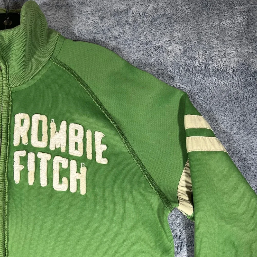 Abercrombie &‎ Fitch Mens Green Full Zip Track Jacket Large Vintage Y2K Athletic